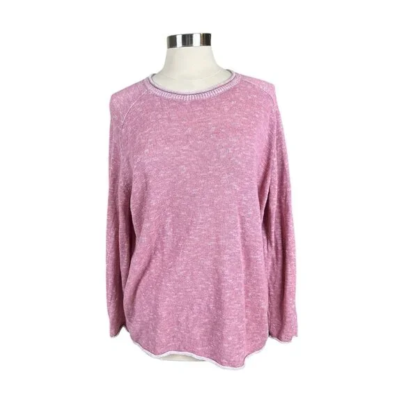 Eileen Fisher Sweater Women Medium M Organic Cotton & Linen Pink boho Lagenlook - Picture 2 of 14
